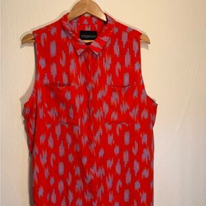 Wildfang The Empower Sleeveless Button Down in bright red